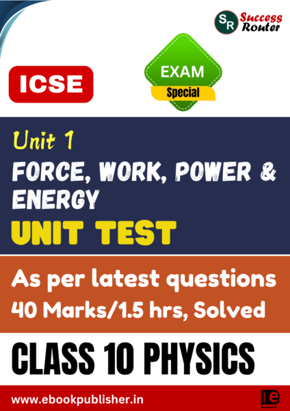 ICSE Unit Test Class 10 Physics Unit 1 Force, Work, Power and Energy